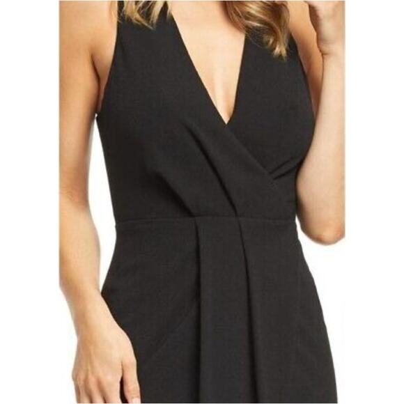 DRESS THE POPULATION Ariel Racerback Faux Wrap Crepe Gown Bridesmaid Dress // S - Picture 9 of 10